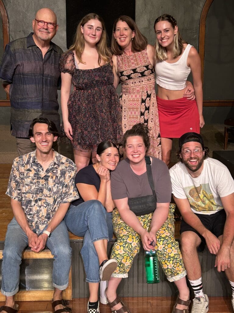 Cast and crew of Every Brilliant Thing and 2 Across Front row L to R: Brade Bradshaw (director of Every Brilliant Thing), Kelsey Elyse Rodriguez, Tamsen Glazer and Justin Critelli